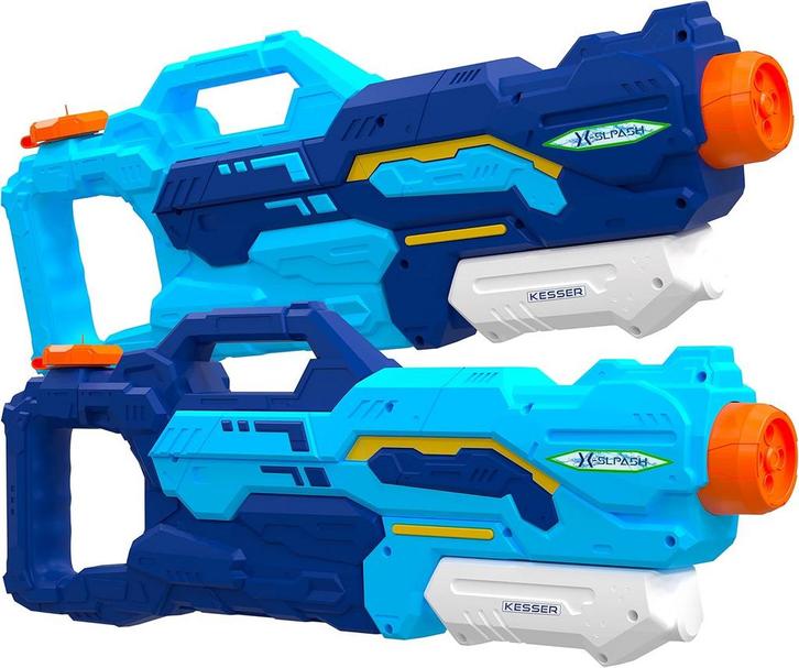 Waterpistool - Set van 2 - Bereik 10-11 meter - Blauw - KESS, Kinderen en Baby's, Speelgoed | Buiten | Los speelgoed, Zo goed als nieuw