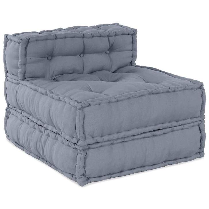 vidaXL Modulaire bank Grijs 70 x 70 x 54 cm Stof, Huis en Inrichting, Woonaccessoires | Kussens, Grijs, Nieuw, Verzenden