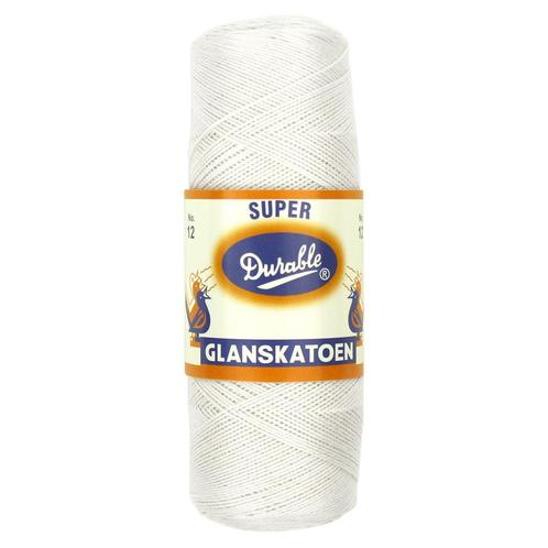 Durable Glanskatoen Nr. 12 - 009 wit - Katoen Garen, Hobby en Vrije tijd, Breien en Haken, Ophalen of Verzenden