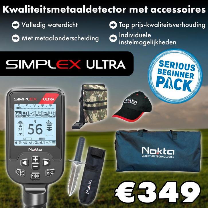 Nokta Simplex Ultra AANBIEDING | Nu met gratis accessoires, Hobby en Vrije tijd, Metaaldetectors, Nieuw, Overige merken, 30 cm of minder