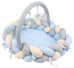 Sevibaby Blauw 3-in-1 Braided Bedbumper en Babynest 521-1, Verzenden, Nieuw