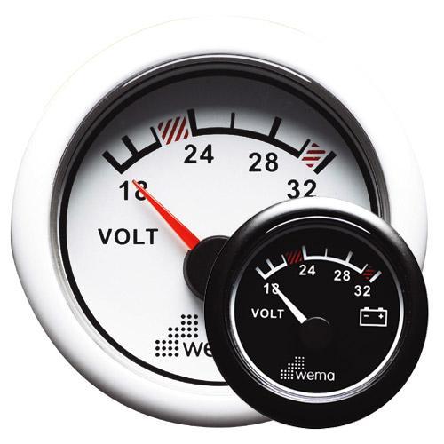 Wema Voltmeter 24 volt-24 Volt zwart, Watersport en Boten, Bootonderdelen, Nieuw, Ophalen of Verzenden