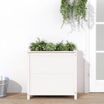 vidaXL Plantenbak 82,5x40x78 cm massief grenenhout wit, Tuin en Terras, Bloembakken en Plantenbakken, Verzenden, Nieuw, Hout, 60 cm of meer