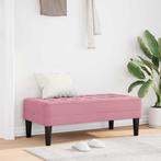 vidaXL Bank met kussen Roze 113 x 57 x 39 cm Fluweel, Verzenden, Nieuw, Minder dan 150 cm