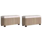 Opbergbankjes Grijs - Set van 2 | Retourdeal | 41% Korting, Eenpersoons, Minder dan 75 cm, Nieuw, Natuurlijk