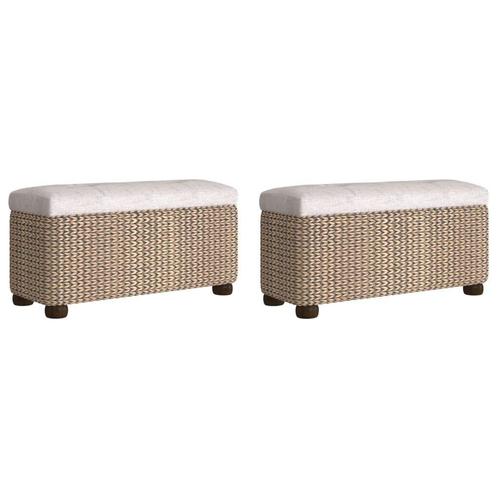 Opbergbankjes Grijs - Set van 2 | Retourdeal | 41% Korting, Huis en Inrichting, Banken | Bankstellen, Minder dan 150 cm, Minder dan 75 cm