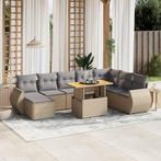 vidaXL 9-delige Loungeset met kussens poly rattan beige, Tuin en Terras, Tuinsets en Loungesets, Verzenden, Nieuw, Rotan, Loungeset