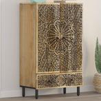 vidaXL buffetkast 60x33x100 cm massief mangohout, Huis en Inrichting, Kasten | Buffetkasten, Verzenden, 100 tot 150 cm, Nieuw