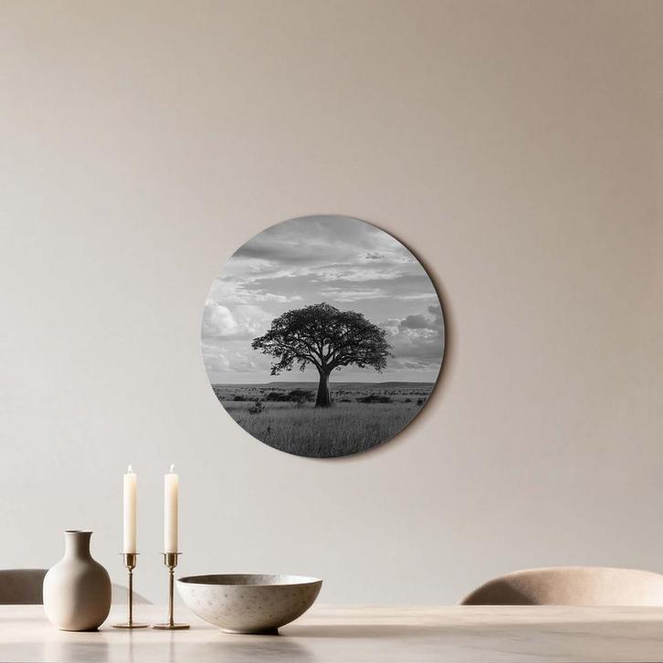 Lone Horizon - Muurcirkel - ø 40 cm +Ophangset, Huis en Inrichting, Woonaccessoires | Schilderijen, Tekeningen en Foto's, Nieuw