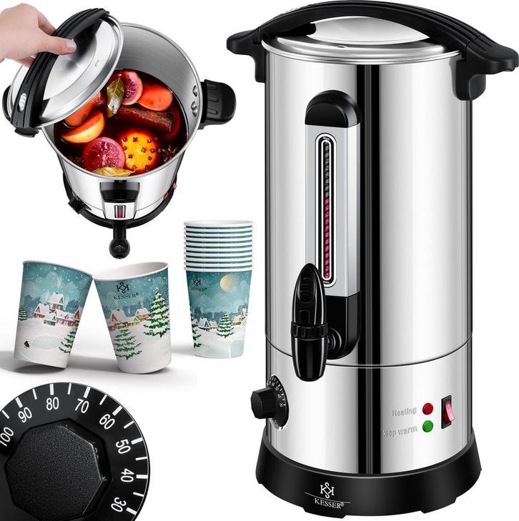 KESSER® Gluhweinketel 10 Liter - Elektrische Ketel voor Gluh, Huis en Inrichting, Woonaccessoires | Overige, Zo goed als nieuw