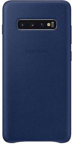 Samsung Lederen Cover - voor Samsung Galaxy S10 Plus - Blauw, Telecommunicatie, Nieuw, Ophalen of Verzenden