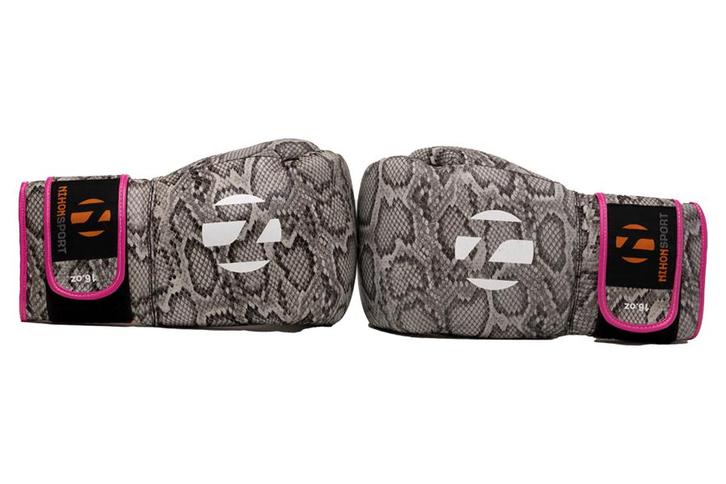 Bokshandschoenen Snake Nihon | slangenprint & Roze details, Sport en Fitness, Vechtsporten en Zelfverdediging, Vechtsportbescherming