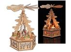 HI Waxinelichthouder - kandelaar - Houten kerstpiramide, Huis en Inrichting, Woonaccessoires | Kandelaars en Kaarsen, Nieuw, Verzenden