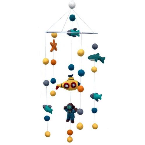 Vilten mobiel Zeeleven - Duiker - Onderzeeër - 21cm NIEUW, Kinderen en Baby's, Kinderkamer | Inrichting en Decoratie, Nieuw, Ophalen of Verzenden