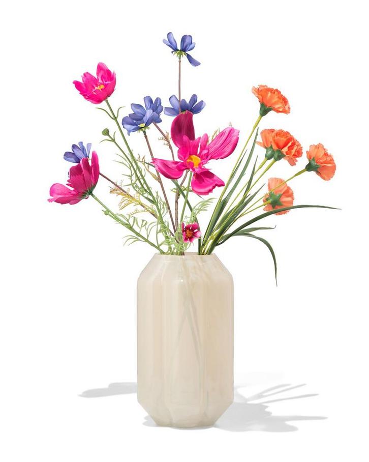 HEMA Vaas 8x23cm glas bloemvorm melkachtig wit, Huis en Inrichting, Woonaccessoires | Vazen, Nieuw, Verzenden