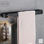 Nieuw Handdoekhouder Handdoekrek Zwart Plakken of Boren 50CM, Huis en Inrichting, Badkamer | Badtextiel en Accessoires, Nieuw