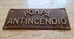 Targa industriale vintage POMPA ANTINCENDIO - Reclamebord, Antiek en Kunst, Antiek | Wandborden en Tegels