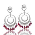 Oorbellen - 18 karaat Witgoud - 16.26ct. tw. Robijn -, Sieraden, Tassen en Uiterlijk, Oorbellen, Nieuw