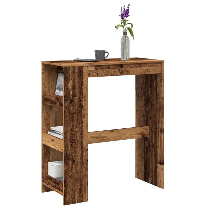 vidaXL Bartafel met rekken 90x40x103,5 cm bewerkt hout oud, Huis en Inrichting, Tafels | Eettafels, Nieuw, Verzenden