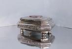 Octagonal Jewelry Trinket - Kist - .800 zilver, Agaat,, Antiek en Kunst
