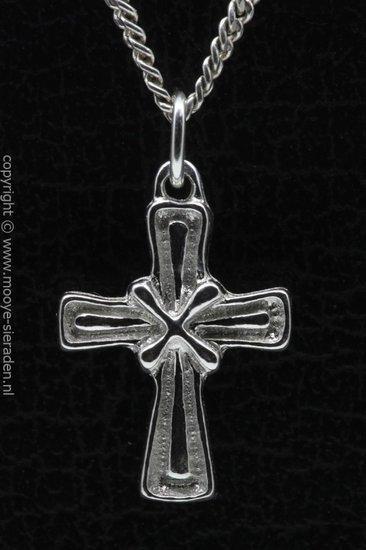 Zilveren Kruis gekruist ketting hanger, Sieraden, Tassen en Uiterlijk, Kettinghangers, Verzenden