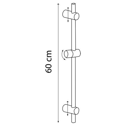 Glijstangset Differnz Deluxe 54 cm Met Handdouche en, Doe-het-zelf en Verbouw, Sanitair, Ophalen of Verzenden
