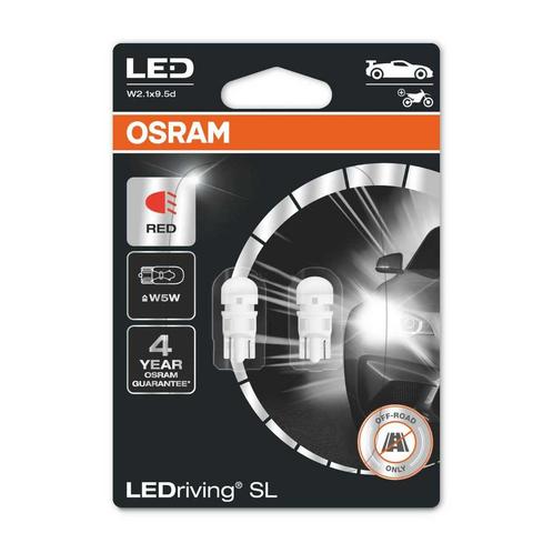 Osram W5W W2.1x9.5d LED Retrofit Rood Set 12 volt, Auto-onderdelen, Verlichting, Nieuw, Ophalen of Verzenden