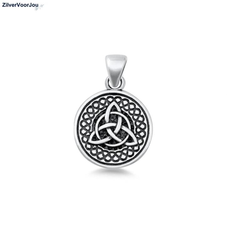 Zilveren ronde Keltische triskelion kettinghanger, Sieraden, Tassen en Uiterlijk, Kettinghangers, Nieuw, Verzenden