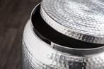 Handgemaakte bijzettafel ORIENT STORAGE 50cm zilver gehamerd, Huis en Inrichting, Ophalen of Verzenden, Nieuw