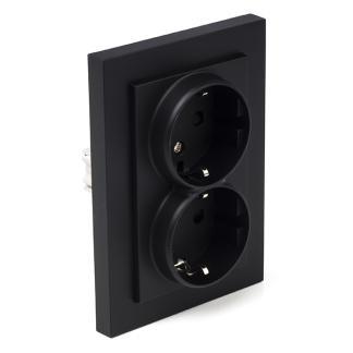 Stopcontact | Q-link | S-Line (Inbouw, Randaarde, Zwart), Doe-het-zelf en Verbouw, Elektra en Kabels, Nieuw, Verzenden