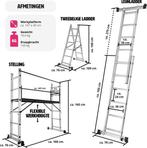 2dekans | TecTake 3-in-1 Multifunctionele Ladder & Steiger -, Ophalen of Verzenden, Zo goed als nieuw, Tectake