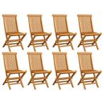 vidaXL Tuinstoelen inklapbaar 8 st massief teakhout, Verzenden, Nieuw, Hout