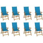 vidaXL Tuinstoelen 8 st inklapbaar met kussens massief, Verzenden, Nieuw, Hout