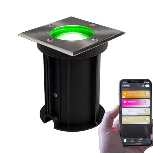 Smart Tuya LED Grondspot RVS vierkant IP67 Incl. WiFi Spot, Tuin en Terras, Buitenverlichting, Ophalen of Verzenden