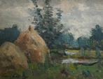 Frans Callebaut (1856-1930) - Haystacks, Antiek en Kunst