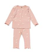 HEMA Babypyjama katoen rib kuikens roze, Verzenden, Nieuw