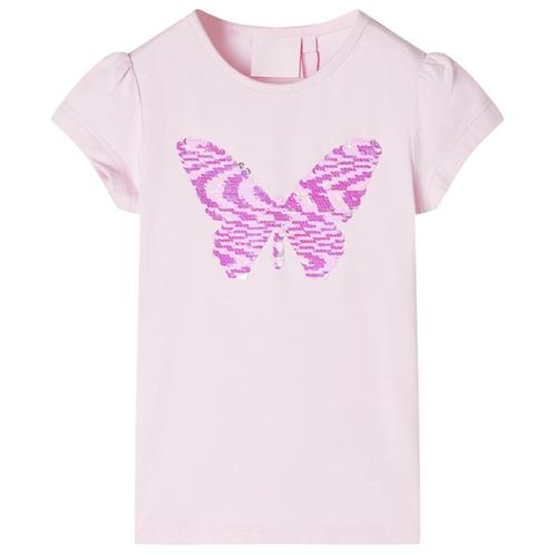vidaXL Kindershirt met kapmouwen 116 zachtroze, Kinderen en Baby's, Kinderkleding | Overige, Nieuw, Verzenden