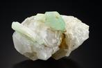 BLAUWE TOERMALIJN - INDICOLIET (paraiba kleur) op/in KWARTS
