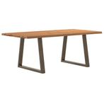 vidaXL Eettafel met natuurlijke rand 200x100x74 cm massief, Huis en Inrichting, Tafels | Eettafels, Verzenden, Nieuw