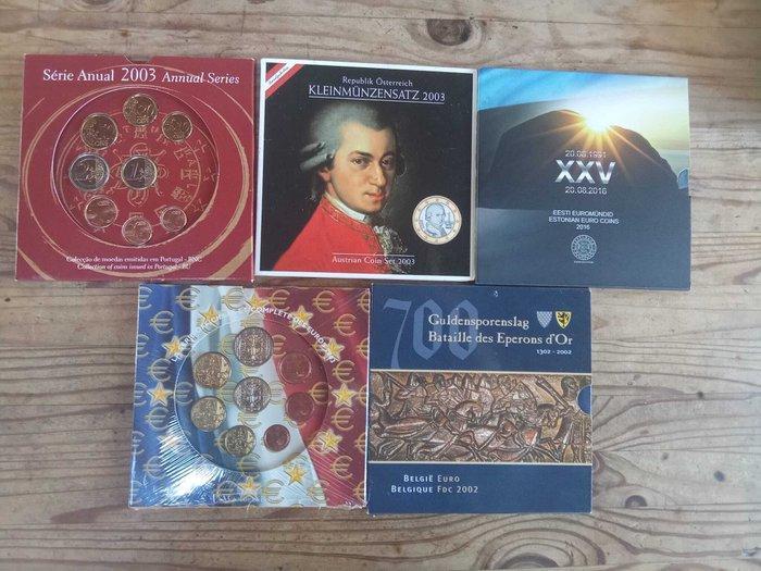 Europa. Year Set (BU) 2002/2006 (5 sets) (Zonder, Postzegels en Munten, Munten | Europa | Euromunten