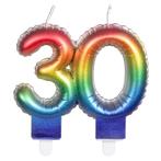 Regenboog Kaars 30 Jaar 8cm, Verzenden, Nieuw