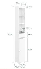 Smalle hoge badkamerkast met deur en lade, Verzenden, Nieuw