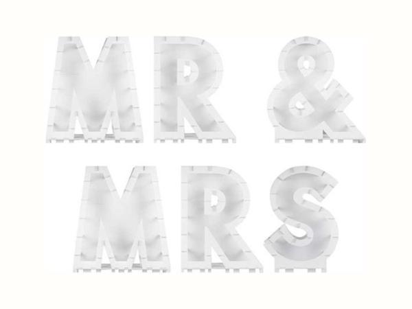 Veiling - Ginger Ray - Ballonstandaard Mr & Mrs - Wit - Per, Hobby en Vrije tijd, Feestartikelen