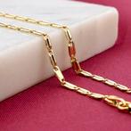 Gouden gesloten Figaro/fantasie schakel armband | 19 cm, Sieraden, Tassen en Uiterlijk, Armbanden, Ophalen of Verzenden, Gebruikt