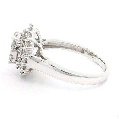 Statement ring - 14 karaat Witgoud - 1.02ct. tw. Diamant, Sieraden, Tassen en Uiterlijk, Antieke sieraden