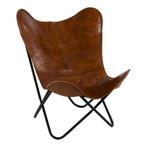 Outdoor Living - Vlinderstoel Buffalo Bruin, Bruin, Verzenden, Nieuw, Leer