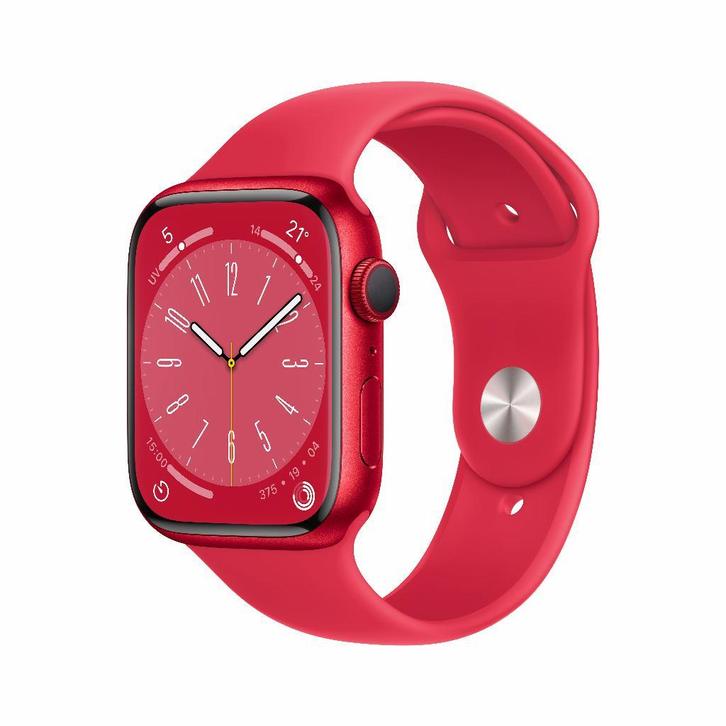 Refurbished Apple Watch Series 8 GPS 41 mm, Sieraden, Tassen en Uiterlijk, Smartwatches, iOS, Waterdicht, Rood, Verzenden