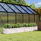vidaXL Plantenbakken 2 st cm massief grenenhout wit, 100 cm of meer, Verzenden, Nieuw, Hout