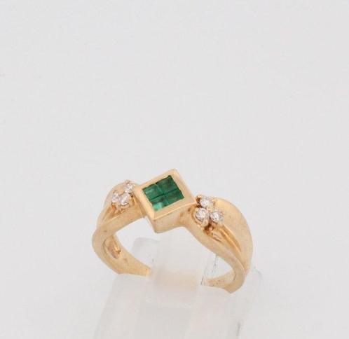 Zonder Minimumprijs - Ring - 18 karaat Geel goud Smaragd -, Sieraden, Tassen en Uiterlijk, Ringen