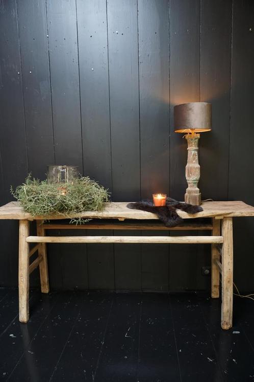 Sidetable Bijzettafel Oud Hout H82xL178xD37, Huis en Inrichting, Tafels | Sidetables, Nieuw, Verzenden